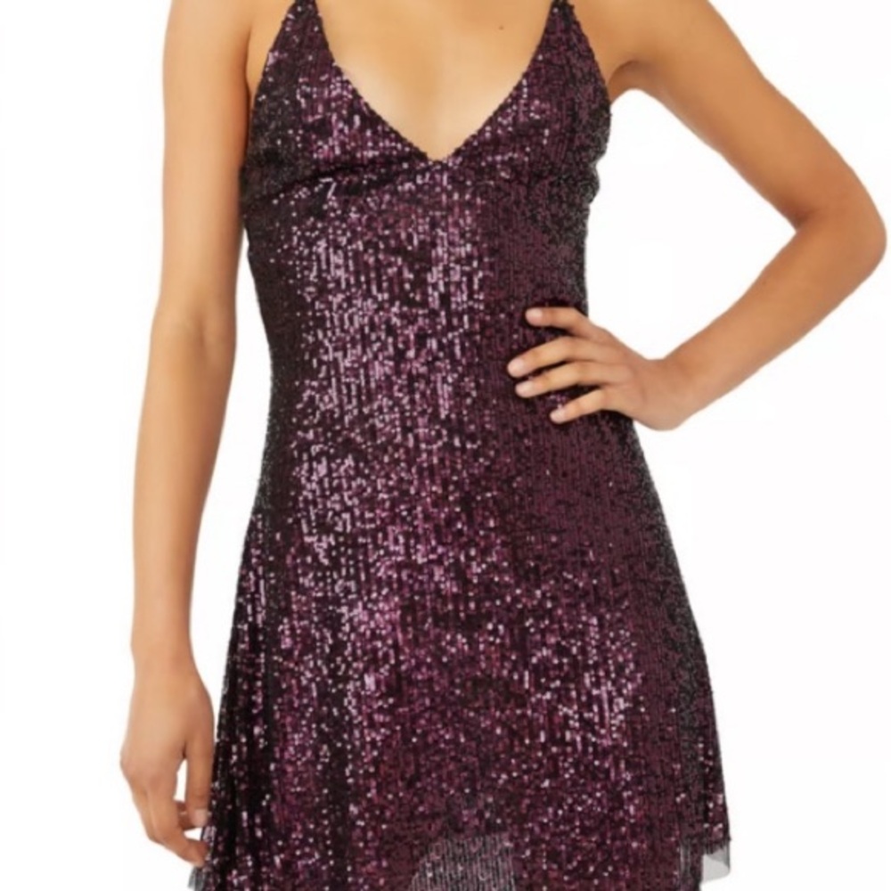 FREE PEOPLE Sequin Purple Dress